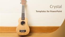  Presentation with ukulele - Slide deck having ukulele on the floor background and a lemonade colored foreground