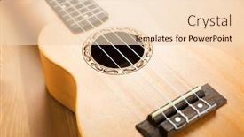  Presentation with ukulele - Presentation consisting of ukulele on wood background background and a lemonade colored foreground