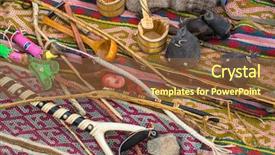  Presentation with mongolian - Cool new PPT theme with ulaanbaatar - mongolian handicrafts selling backdrop and a tawny brown colored foreground