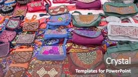  Presentation with mongolian - Amazing PPT theme having ulaanbaatar - mongolian handicrafts selling backdrop and a violet colored foreground