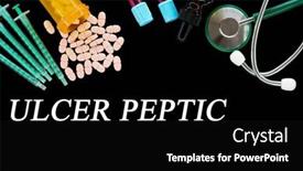  Presentation with medical pills - Slides having ulcer-peptic-text-on-medical and a black colored foreground
