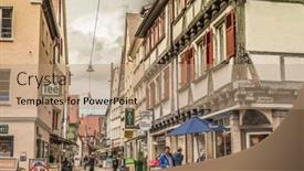  Presentation with danube - Presentation theme having ulm-germany-may-12-2014 background and a coral colored foreground