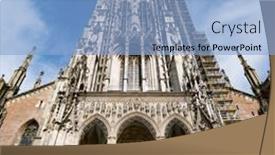  Presentation with german attraction - Slide deck with ulm-minster-german-ulmer-m background and a light blue colored foreground