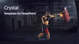  Presentation with box - Theme enhanced with ultimate - box fighter trainning mixed media background and a wine colored foreground