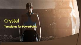  Presentation with media - PPT theme consisting of ultimate - she is fighter mixed media background and a  colored foreground