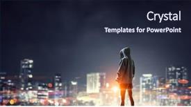  Presentation with boxer - Colorful presentation theme enhanced with ultimate - young boxer woman outdoor mixed backdrop and a  colored foreground