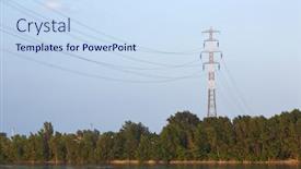 Presentation with ultra - Presentation theme consisting of ultra-high-voltage-power-line background and a sky blue colored foreground