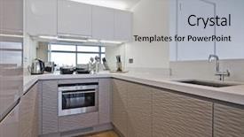  Presentation with ultra - Amazing slides having ultra modern kitchen counter backdrop and a light gray colored foreground