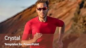  Presentation with ultra - Beautiful slide deck featuring ultra trail run marathoner training backdrop and a tawny brown colored foreground