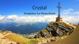  Presentation with alpine - Presentation design consisting of ultra wide - alpine landscape in bucegi mountains background and a light blue colored foreground