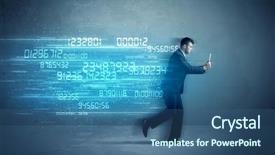  Presentation with ultra - PPT layouts with ultra wide - business man running with media background and a  colored foreground