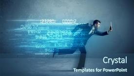  Presentation with ultra - Colorful PPT layouts enhanced with ultra wide - business man running with media backdrop and a  colored foreground