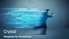  Presentation with ultra - Presentation design enhanced with ultra wide - business man running with media background and a  colored foreground