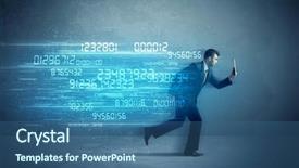  Presentation with ultra - Presentation with ultra wide - business man running with media background and a  colored foreground