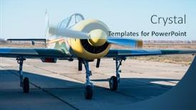  Presentation with aircraft - Theme consisting of ultralight-small-private-aircraft-airplane background and a sky blue colored foreground