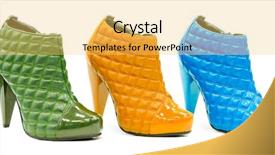  Presentation with patent - Beautiful theme featuring ultramarin blue - three colorful leather stylish shoes backdrop and a  colored foreground