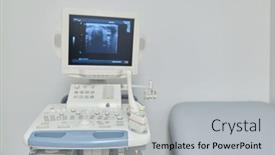  Presentation with diagnostics - PPT theme enhanced with ultrasonic-machine-at-gynecological-office background and a light gray colored foreground