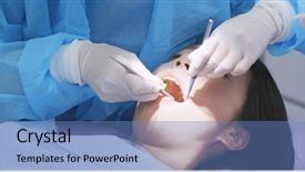  Presentation with ultrasound - Presentation theme with ultrasound cleaning at dental background and a teal colored foreground