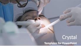  Presentation with ultrasound - Cool new PPT theme with ultrasound cleaning at dental backdrop and a gray colored foreground