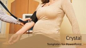  Presentation with blood pressure - Colorful presentation enhanced with ultrasound examination measuring blood backdrop and a coral colored foreground