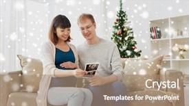  Presentation with baby ultrasound - Theme with ultrasound images home at christmas background and a coral colored foreground