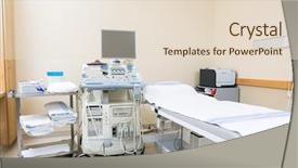  Presentation with medical ultrasound - Colorful presentation design enhanced with ultrasound machine and bed backdrop and a lemonade colored foreground
