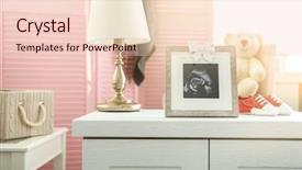  Presentation with baby ultrasound - Audience pleasing slide set consisting of ultrasound photo and baby shoe backdrop and a lemonade colored foreground