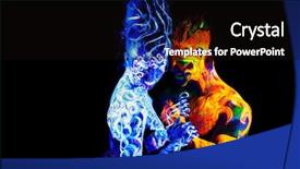  Presentation with light fire - Slide set with ultraviolet light four elements background and a black colored foreground