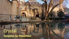  Presentation with reflection - Beautiful theme featuring ulucami-mosque-and-the-reflection backdrop and a tawny brown colored foreground