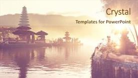  Presentation with pura - Amazing PPT theme having ulun danu temple bali indonesia backdrop and a cream colored foreground