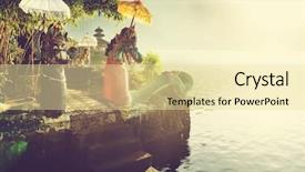  Presentation with culture indonesia pura ulun danu - PPT theme with ulun danu temple bali indonesia background and a blonde colored foreground