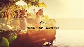  Presentation with pura - Amazing PPT theme having ulun danu temple bali indonesia backdrop and a yellow colored foreground