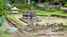  Presentation with candi - Cool new presentation design with uluwatu - candi songgoriti in batu backdrop and a coral colored foreground