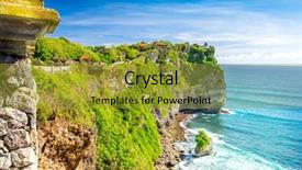  Presentation with bali - Cool new theme with uluwatu - colorful landscape of ocean coastline backdrop and a gold colored foreground
