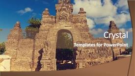 Presentation with bali temple - Audience pleasing PPT layouts consisting of uluwatu - country temple in bali backdrop and a coral colored foreground