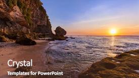  Presentation with bali - Slide set enhanced with uluwatu - suluban beach in bali indonesia background and a tawny brown colored foreground