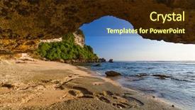  Presentation with indonesia - PPT theme with uluwatu - suluban beach in bali indonesia background and a wine colored foreground