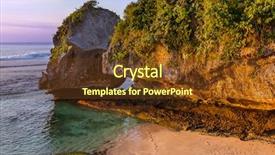  Presentation with bali - Slides featuring uluwatu - suluban beach in bali indonesia background and a tawny brown colored foreground