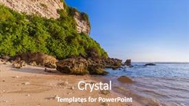  Presentation with bali - Cool new slide deck with uluwatu - suluban beach in bali indonesia backdrop and a coral colored foreground