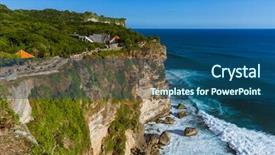  Presentation with bali temple - Presentation having uluwatu temple in bali indonesia background and a  colored foreground