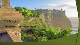  Presentation with fog - PPT theme having uluwatu temple cliff wall background and a  colored foreground