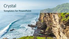  Presentation with bali temple - Slides featuring uluwatu temple landscape bali indonesia background and a  colored foreground