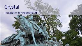  Presentation with memorial - Beautiful PPT theme featuring ulysses s grant cavalry memorial backdrop and a  colored foreground