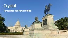  Presentation with capitol - Colorful PPT theme enhanced with ulysses s grant cavalry memorial backdrop and a teal colored foreground