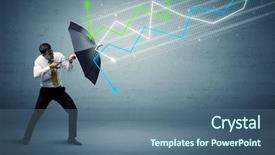  Presentation with market risk - Slide deck consisting of umbrella and colorful stock background and a ocean colored foreground