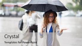  Presentation with woman in under wear - Cool new presentation with umbrella and playing with raindrop backdrop and a  colored foreground