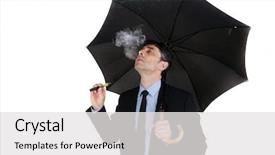  Presentation with electronic - Audience pleasing slides consisting of umbrella and smoking electronic cigarette backdrop and a white colored foreground