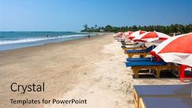  Presentation with goa - Theme with umbrella at beautiful beach background and a lemonade colored foreground