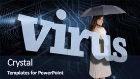  Presentation with circuit board - Theme consisting of umbrella behind the word virus background and a  colored foreground