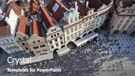  Presentation with czech republic - Cool new slides with umbrella church - old city central square backdrop and a  colored foreground